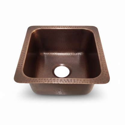 14 Inch Compact Copper Kitchen Sink 16 Gauge Pure Copper
