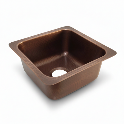 14 Inch Compact Copper Kitchen Sink 16 Gauge Pure Copper
