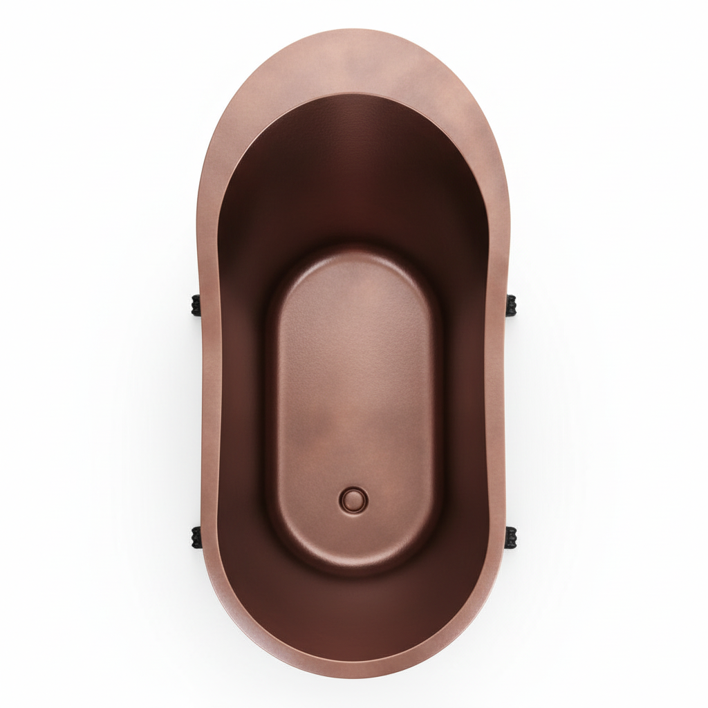 Bronze-colored bathtub on a white background