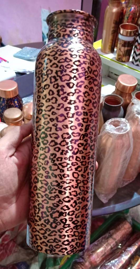 Black Printed Copper Water Bottle – Ayurvedic Wellness & Stylish Hydration