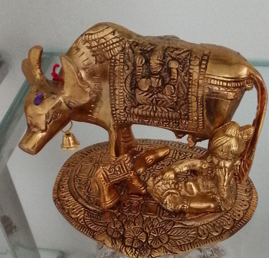 Kamdhenu & Calf with Kanha