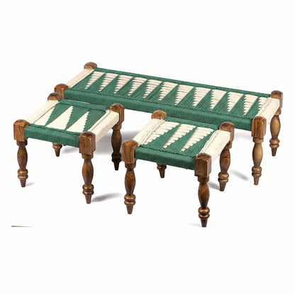 Backgammon table with green and white checkered board on a white background