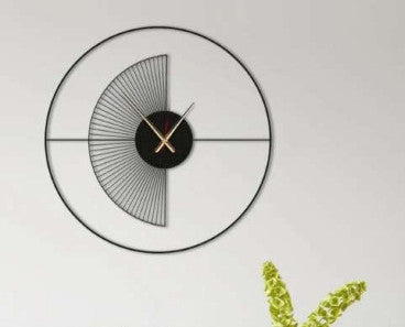 Designer Metal Wall Clock – 23" Round, Black Finish