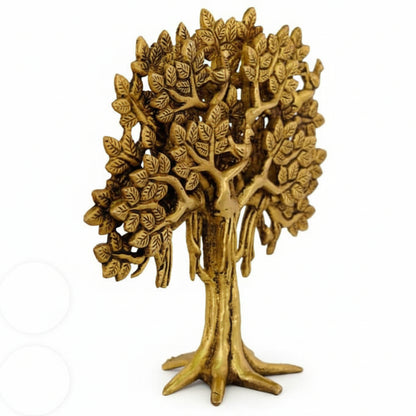 Gold tree-shaped decorative item on a white background