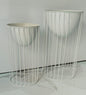 White Metal Planter Stand – Modern Decorative Plant Holder (22 Inch)
