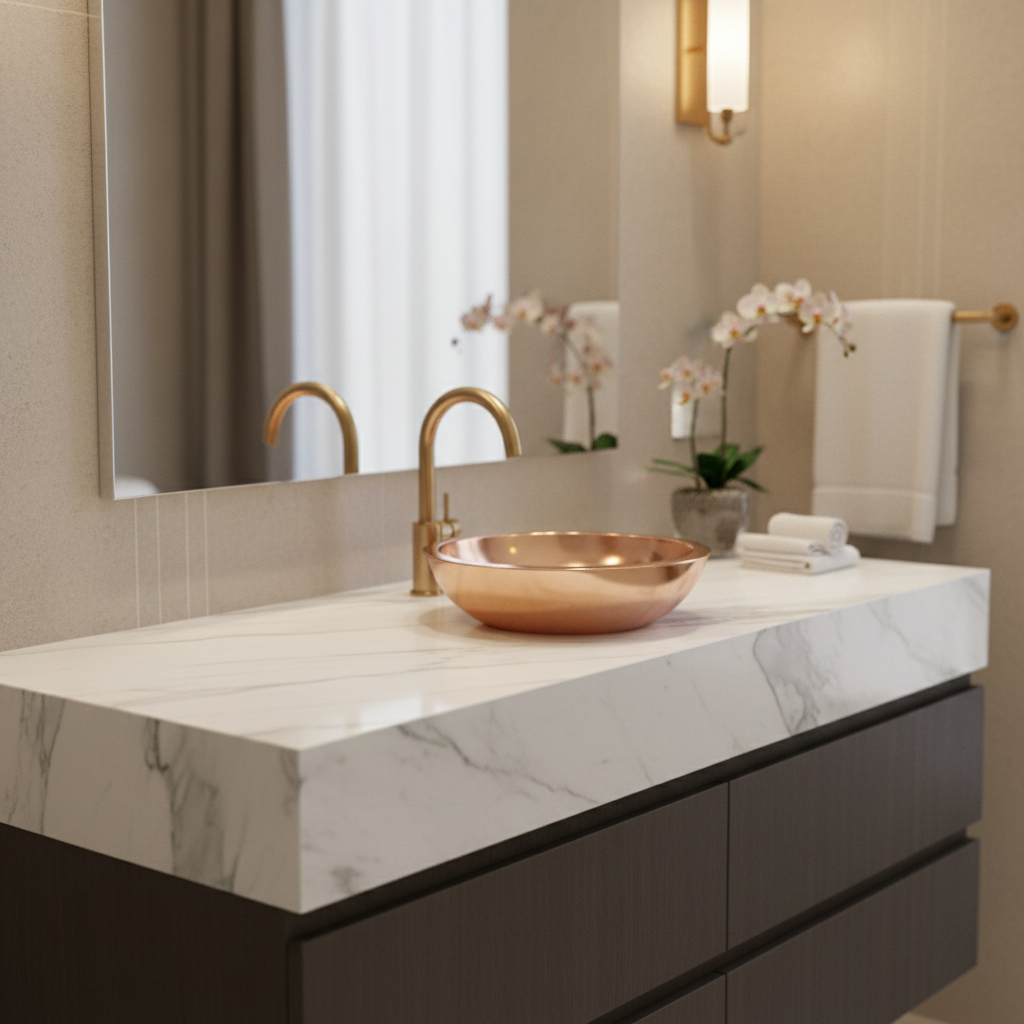 Copper bowl on a white background