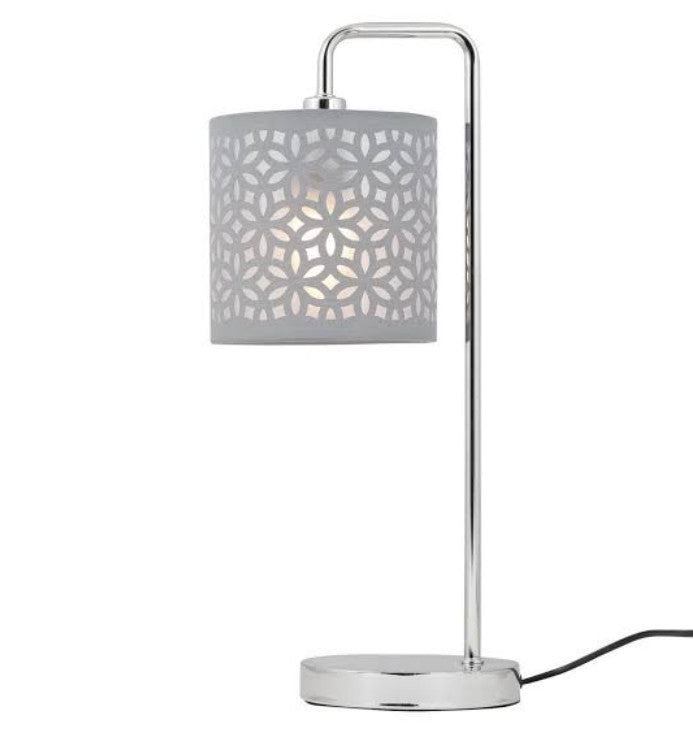Grey Cut Out Design Shade Lamp – Elegant Designer Table Lamp