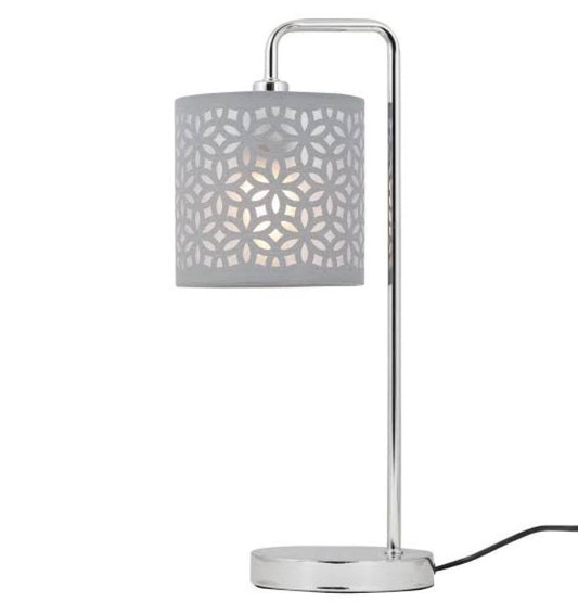 Grey Cut Out Design Shade Lamp – Elegant Designer Table Lamp