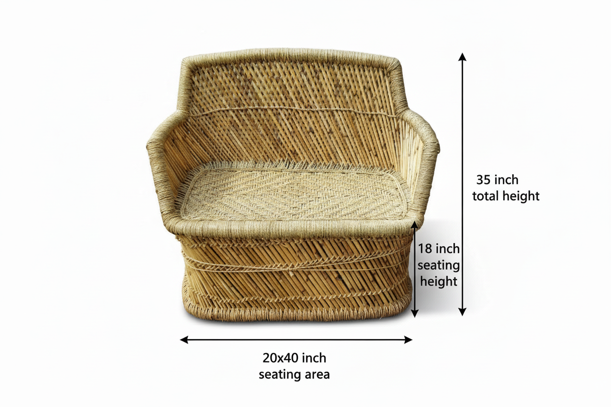 Bamboo Armrest Sofa Mudda Chair