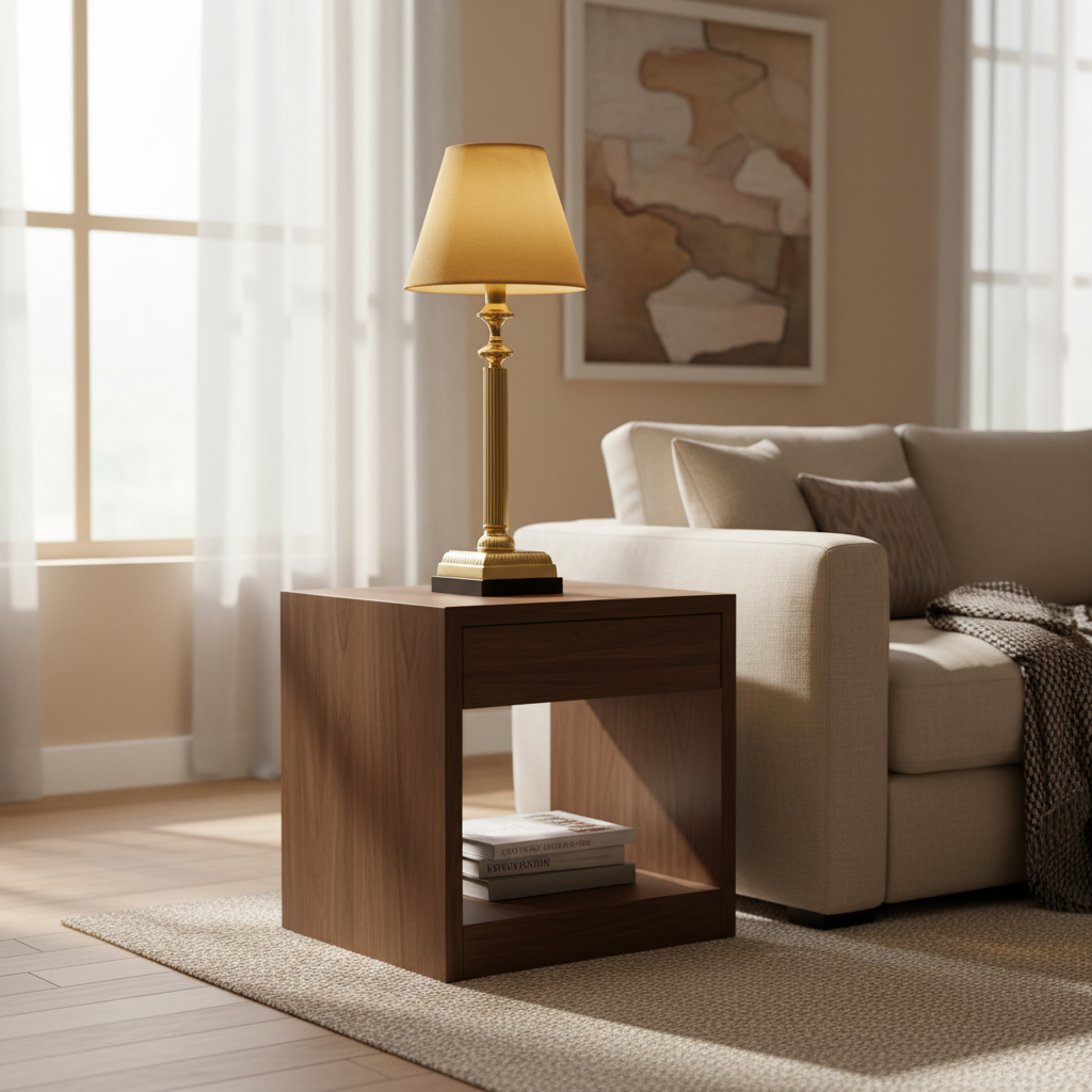 Metal Table Lamp with Golden Cone Shade for Elegant Home Lighting