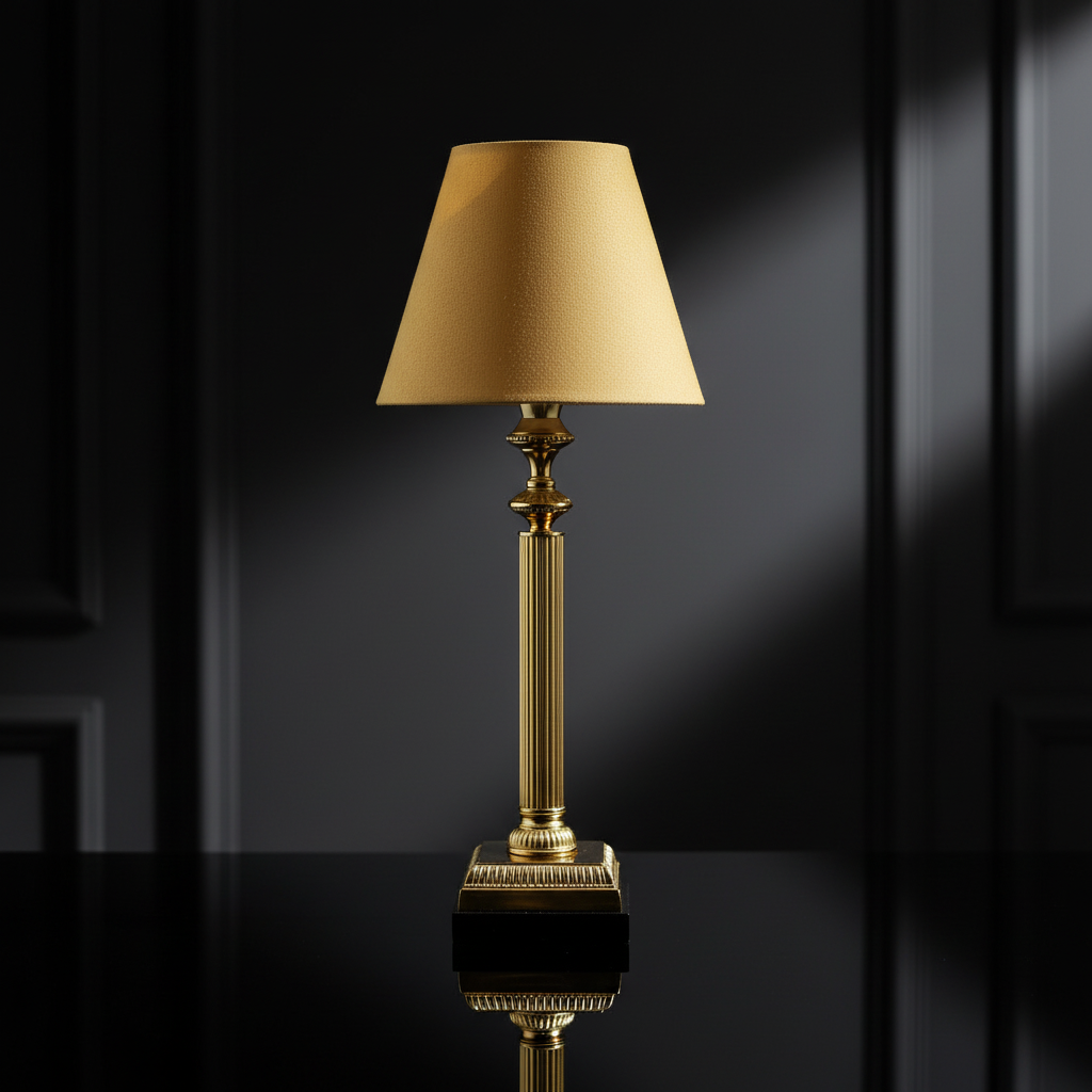 Metal Table Lamp with Golden Cone Shade for Elegant Home Lighting