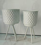 White Foldaan Decorative Metal Planter / Vase – 17 Inch