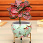Designer Metal Bowl Planter with Golden Stand – Multi Colour (6×6 Inch)