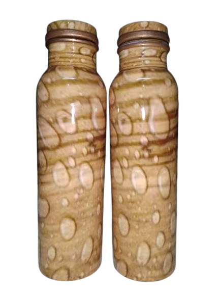 Printed Copper Water Bottle Set of 2