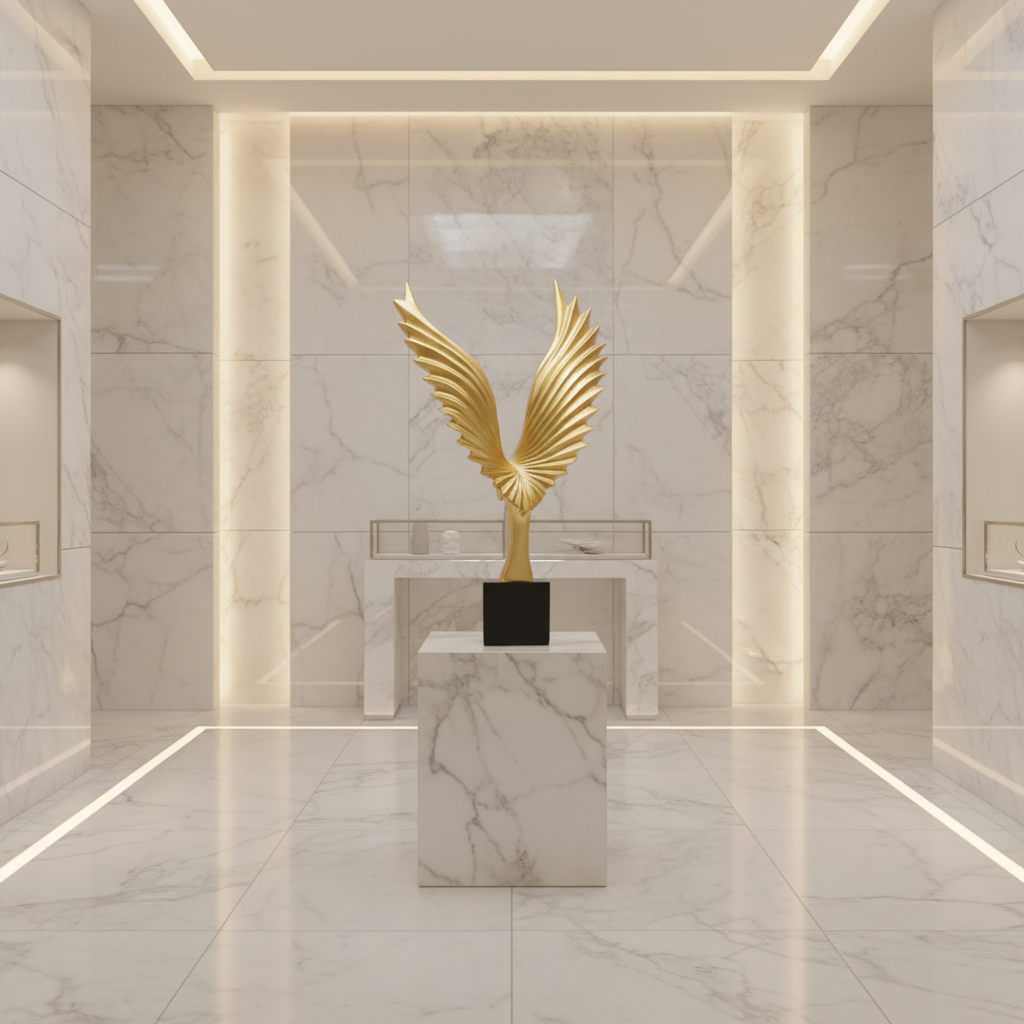 Brass Eagle Wings Sculpture 18 Inch Decorative Showpiece