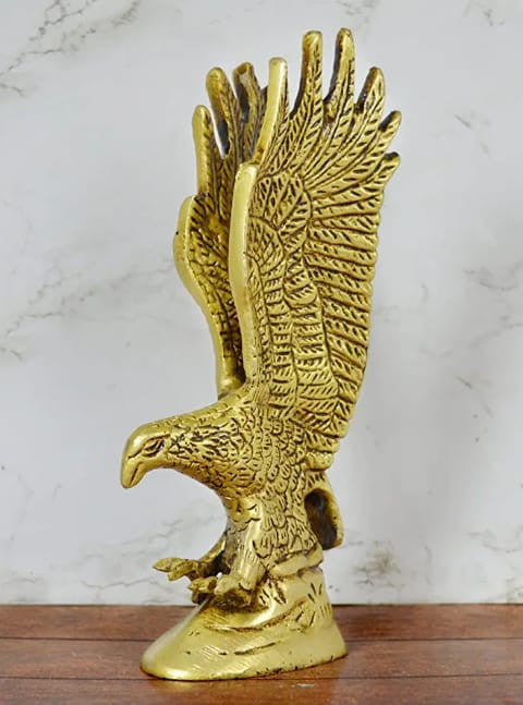 Golden Brass Eagle with Spread Wings