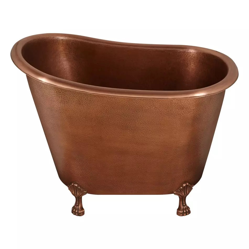 Copper bathtub on a white background