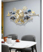 Floral Decorative Iron Metal Hanging Wall Clock , Multi