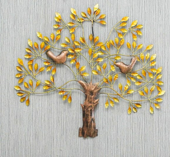 Metal Tree Wall Art Decor – Decorative Metal Leaf Hanging (30 × 2 × 26 Inch)