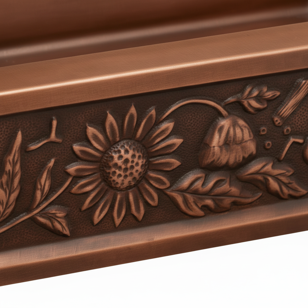 Sunflower Single Bowl Copper Kitchen Sink 36 Inch Farmhouse Design