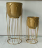 Golden Metal Planter – 28 Inch Modern Decorative Plant Stand