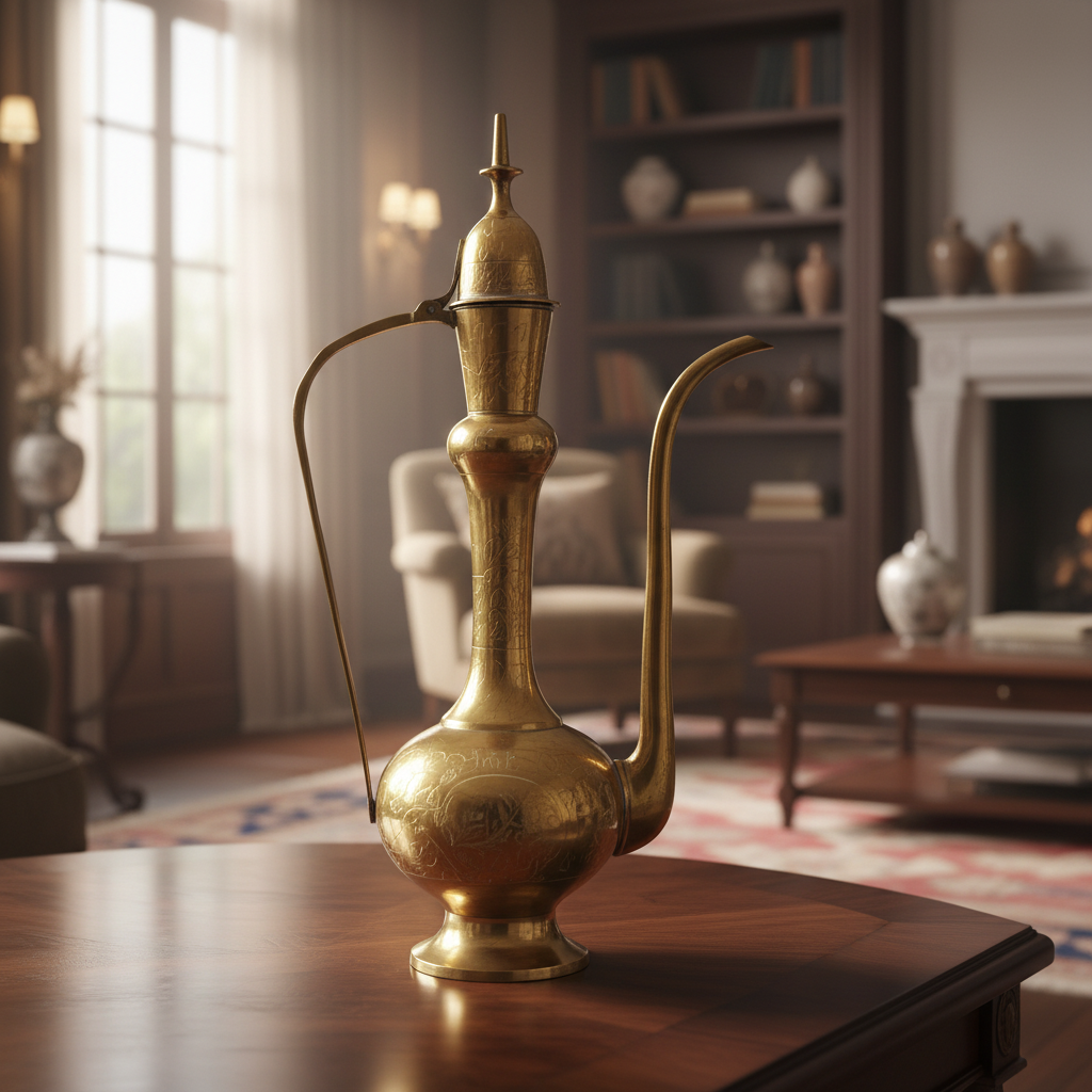 Luxury Golden Brass Tea and Coffee Pot 11 Inch