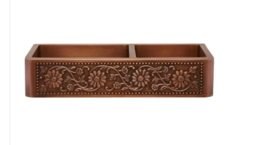 Double-Bowl Copper Kitchen Farmhouse Sink – Durable & Hygienic
