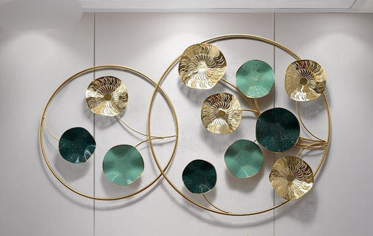 Metal Floral Shape Wall Decor With Frame