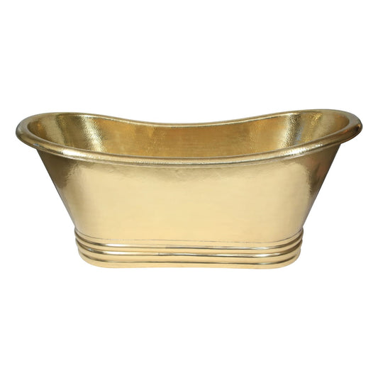 71" Golden Pure Copper Freestanding Bathtub