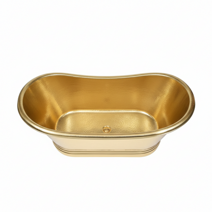 Gold bathtub on a white background