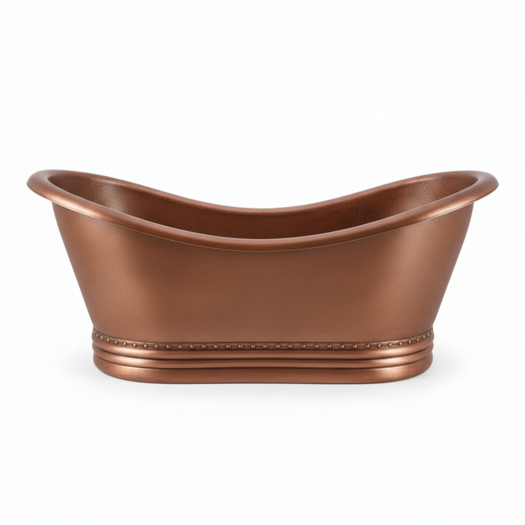 Copper bathtub on a white background