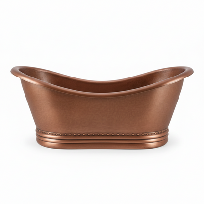 Copper bathtub on a white background