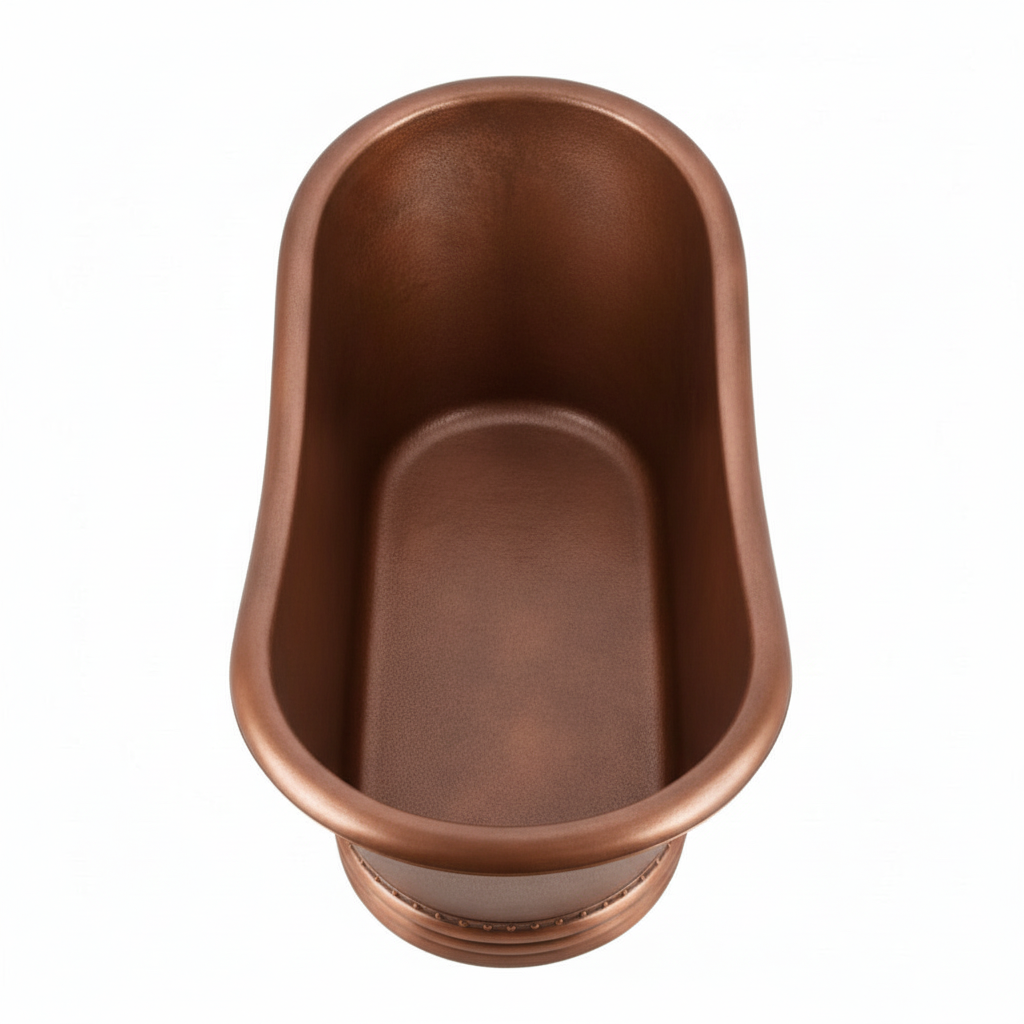 Copper bathtub on a white background