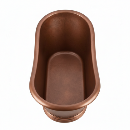 Copper bathtub on a white background