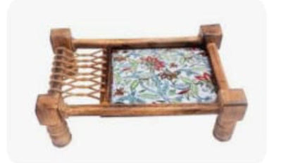 Handcrafted Wooden Serving Tray – Rectangular Cot/Khaat Style