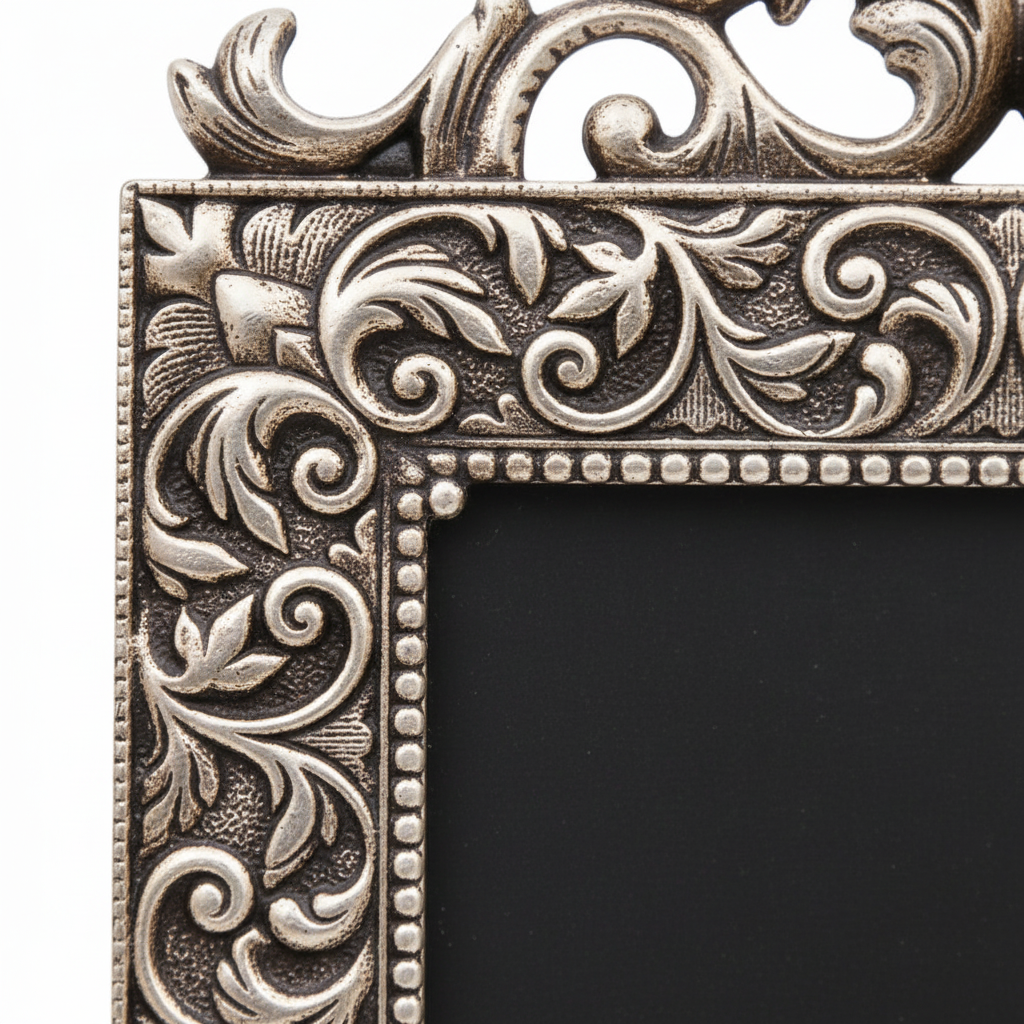 14 Inch German Silver Religious Photo Frame - Brass Decors