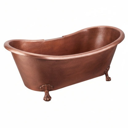Copper bathtub on a white background
