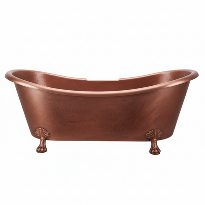 Copper bathtub on a white background