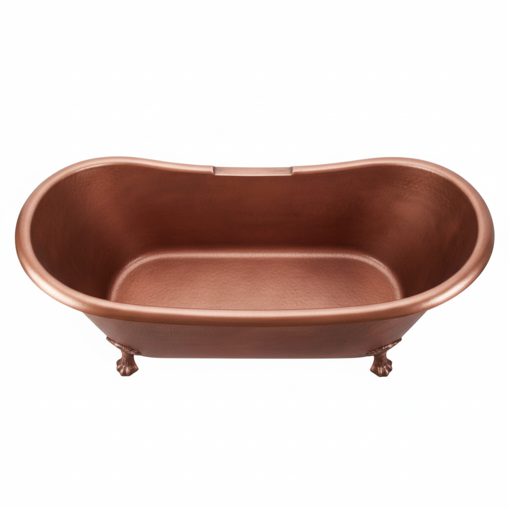 Copper bathtub on a white background