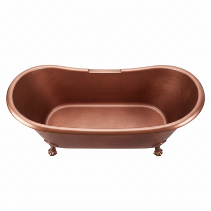 Copper bathtub on a white background