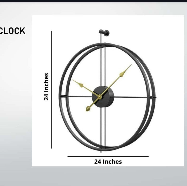 Double Ring Gold Wall Clock
