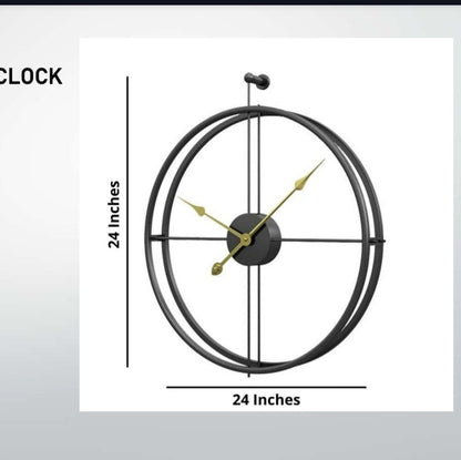 Wall clock with dimensions on a white background