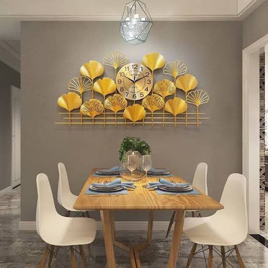 Floral Decorative Iron Metal Hanging Wall Clock