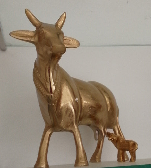 Kamdhenu with Calf – Symbol of Abundance & Divine Blessings