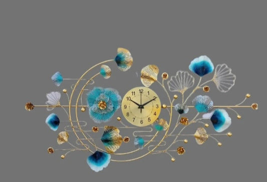 Metal Modern Floral Wall Clock