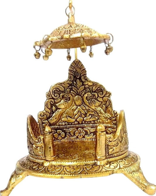 Laddu Gopal Singhasan – Decorative Silver/Gold Polished Idol (12 × 8 × 8 Inch)