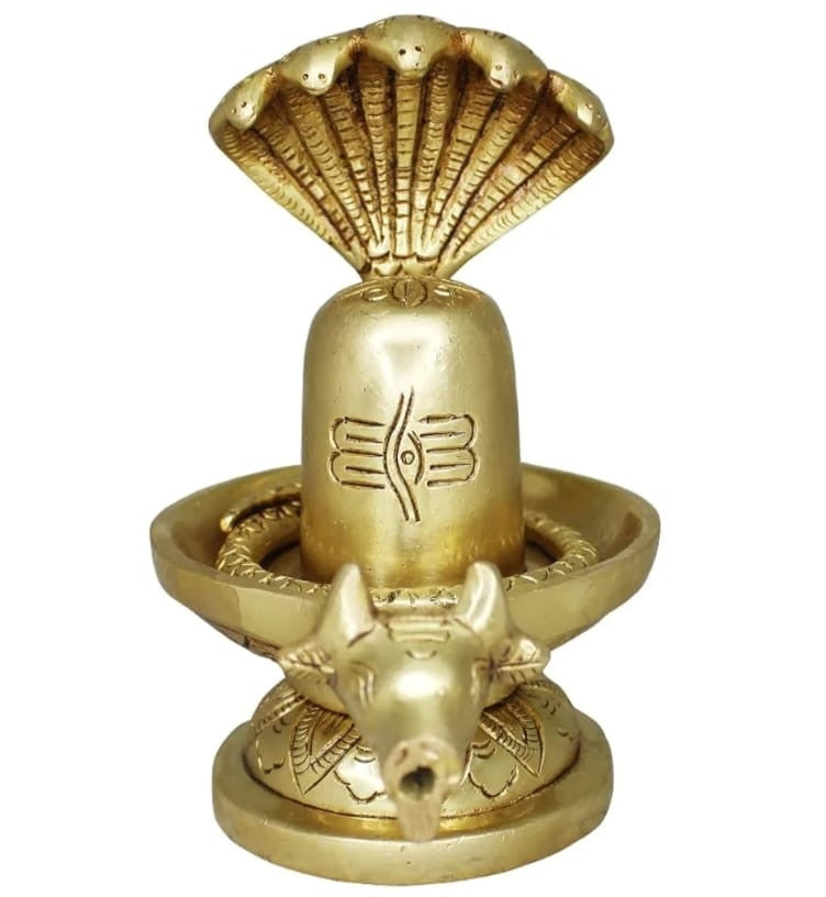 Shivling with Sheshnaag – Decorative Brass Idol (6 Inch, Super Fine Brass)