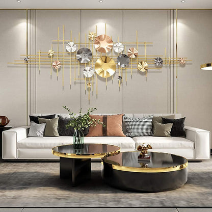 Large Antique Metal Wall Art Hanging for Living Room and Hall Decor - Brass Decors
