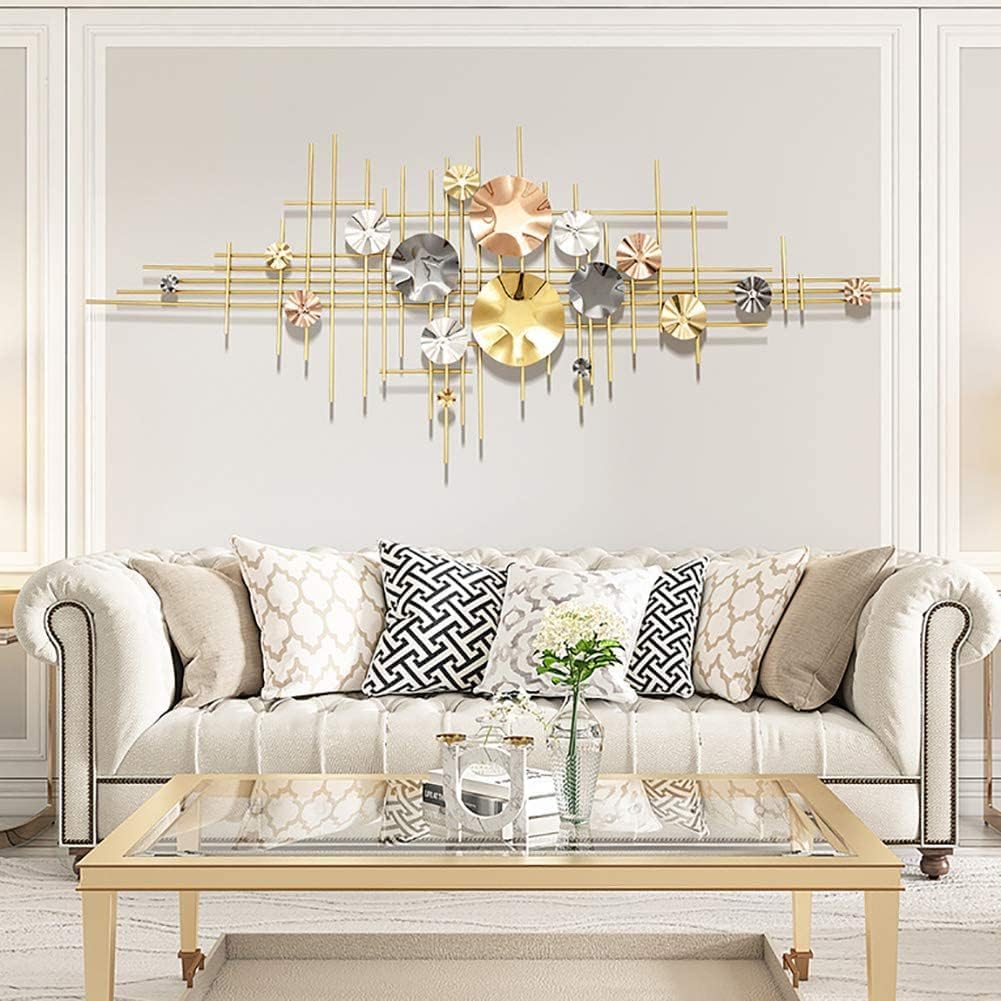 Large Antique Metal Wall Art Hanging for Living Room and Hall Decor - Brass Decors