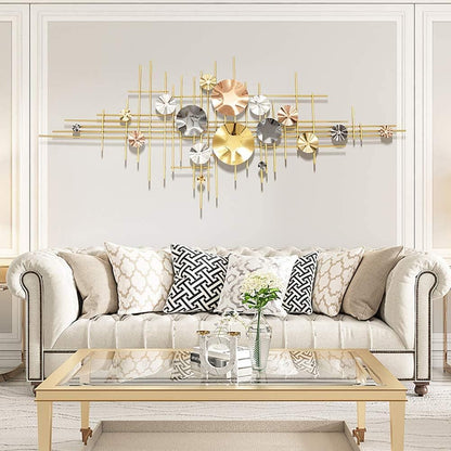 Large Antique Metal Wall Art Hanging for Living Room and Hall Decor - Brass Decors